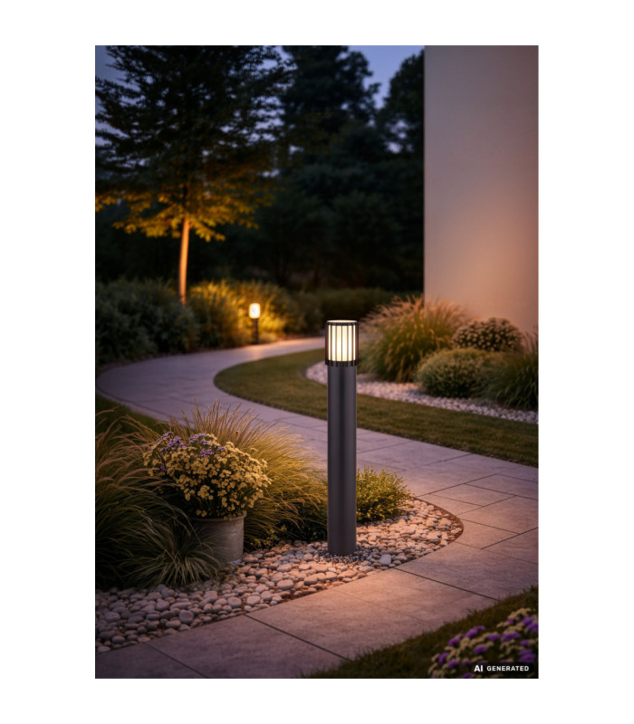 Mervin 65cm Outdoor Bollard Matt Anthracite 1x E27-4