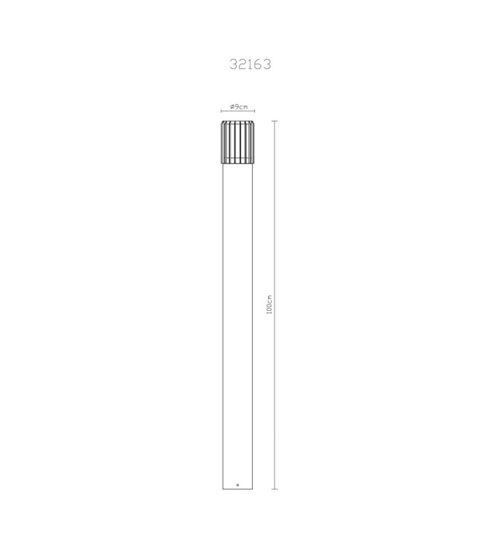 Mervin 100cm Outdoor Bollard Matt Anthracite 1x E27-7