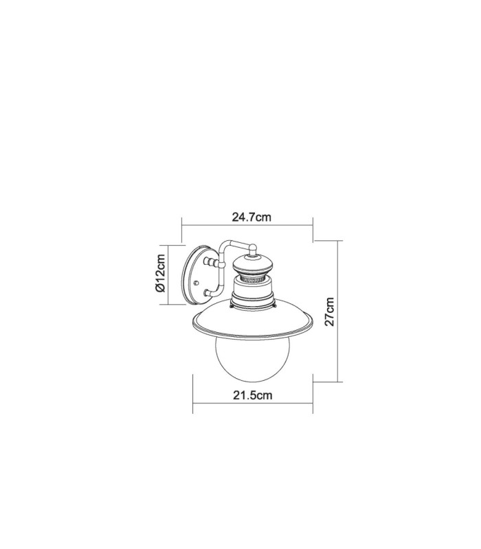 Sella Outdoor Wall Lantern Rust Colour  1x E27-8