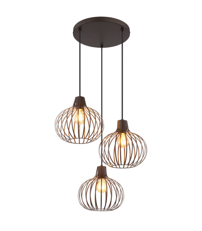 Mateo Cluster Pendant Ceiling Light Rust Colour  3x E27-1