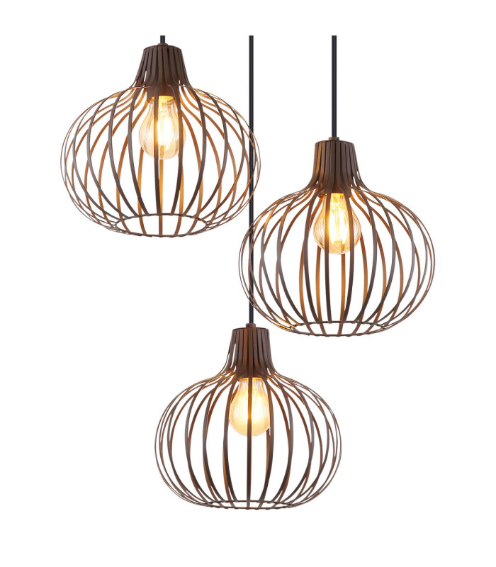Mateo Cluster Pendant Ceiling Light Rust Colour  3x E27-3