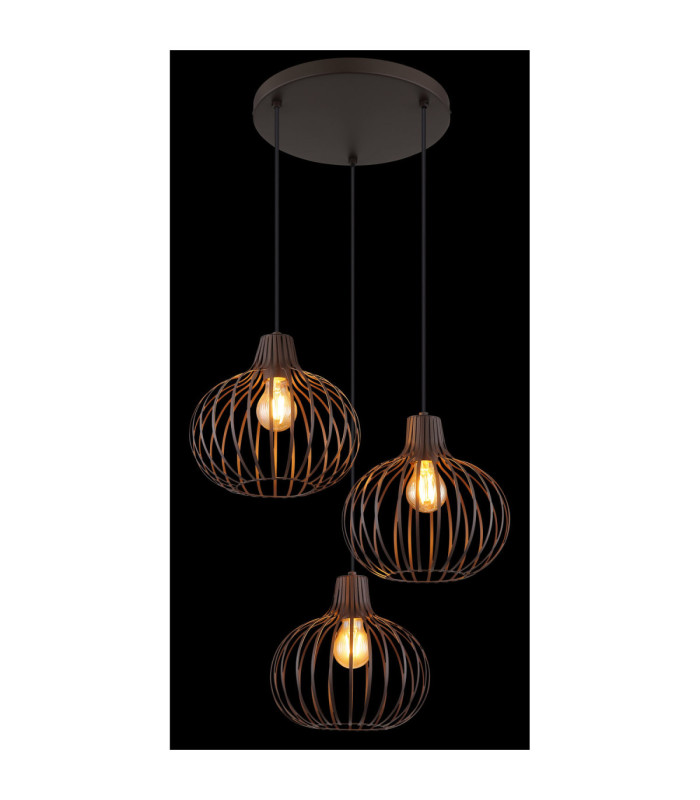 Mateo Cluster Pendant Ceiling Light Rust Colour  3x E27-4