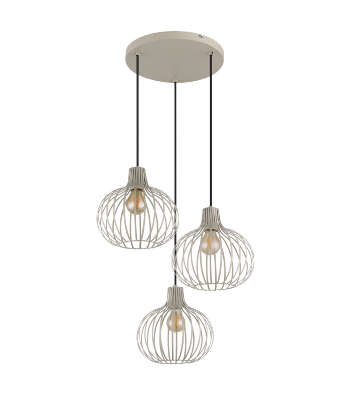 Mateo Cluster Pendant Ceiling Light Creme Colour  3x E27-2