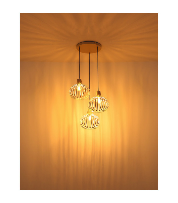 Mateo Cluster Pendant Ceiling Light Creme Colour  3x E27-5