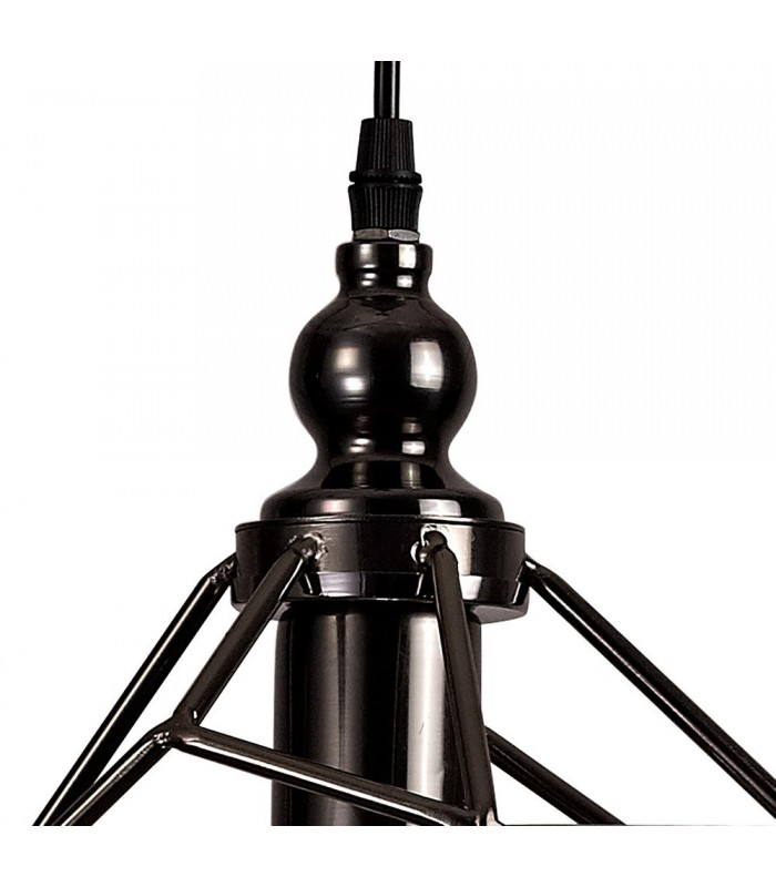 Small Caged Ceiling Pendant, 1 x E27, Black Nickel - 6