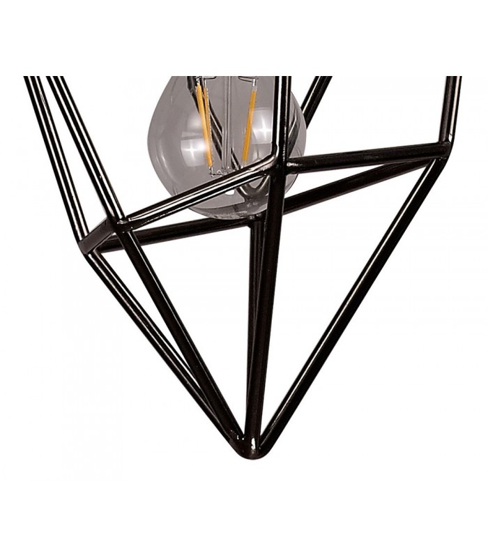Small Caged Ceiling Pendant, 1 x E27, Black Nickel - 7