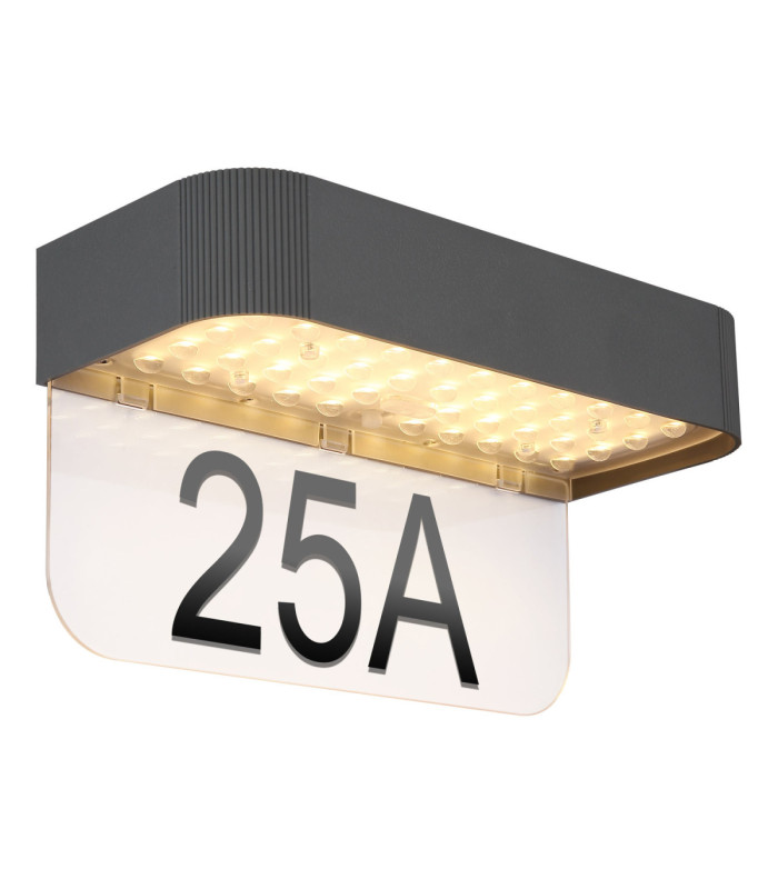 Numero Integrated LED Outdoor Wall Down Lamp Matt Grey 3000K-1