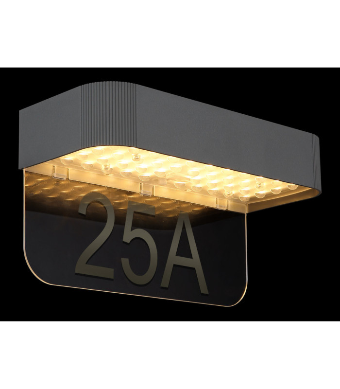 Numero Integrated LED Outdoor Wall Down Lamp Matt Grey 3000K-5