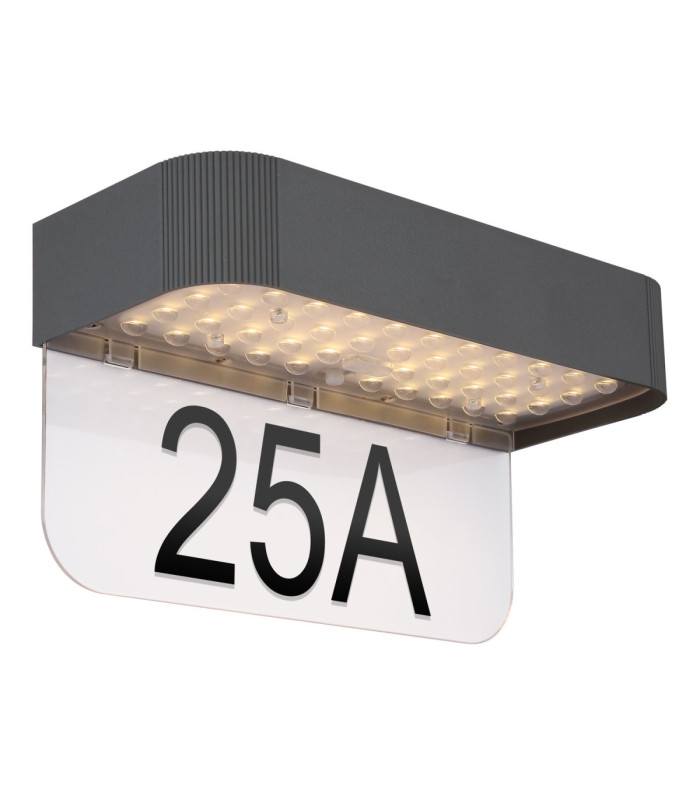 Numero Integrated LED Outdoor Wall Down Lamp Matt Grey 3000K-10