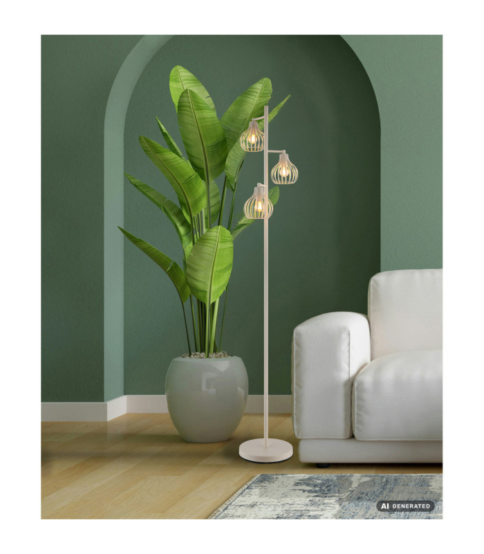 Mateo Multi Arm Floor Lamp Creme Colour  3x E14-7