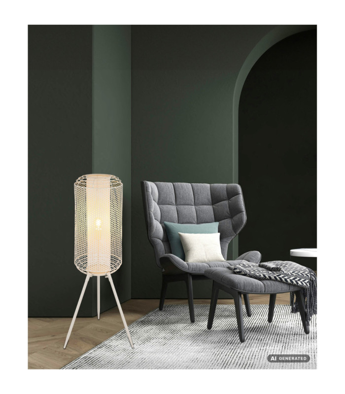 Denton Tripod Floor Lamp Creme Colour  1x E27-8