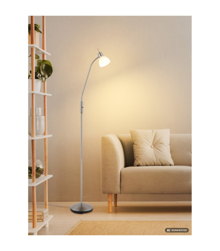 Malte Task Floor Lamp Matt Nickel 1x E14 3000K-6