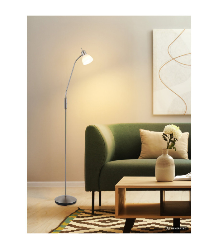 Malte Task Floor Lamp Matt Nickel 1x E14 3000K-7