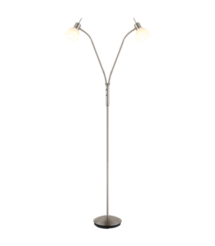 Malte Multi Arm Floor Lamp Matt Nickel 2x E14 3000K-3
