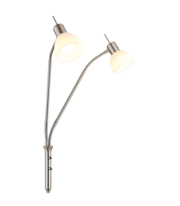 Malte Multi Arm Floor Lamp Matt Nickel 2x E14 3000K-4