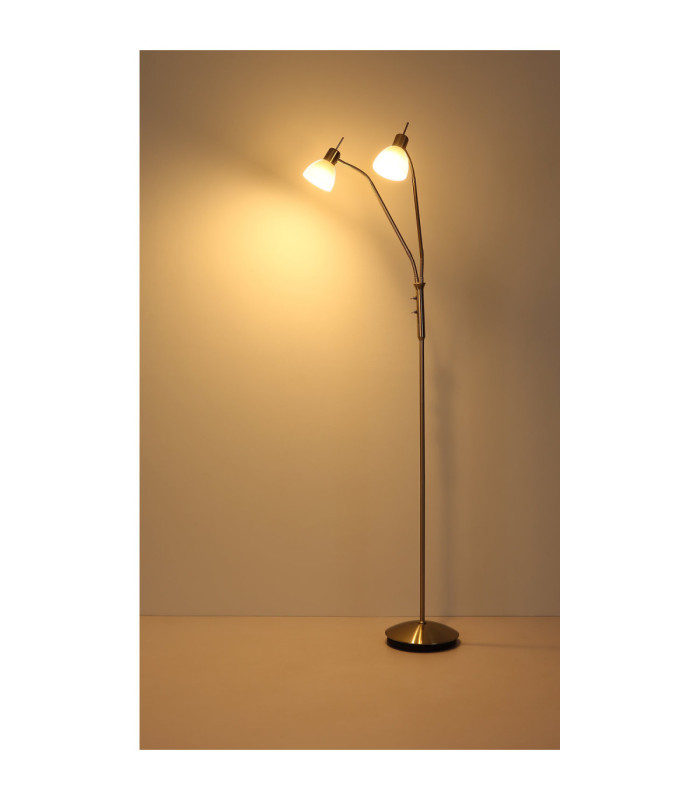 Malte Multi Arm Floor Lamp Matt Nickel 2x E14 3000K-8