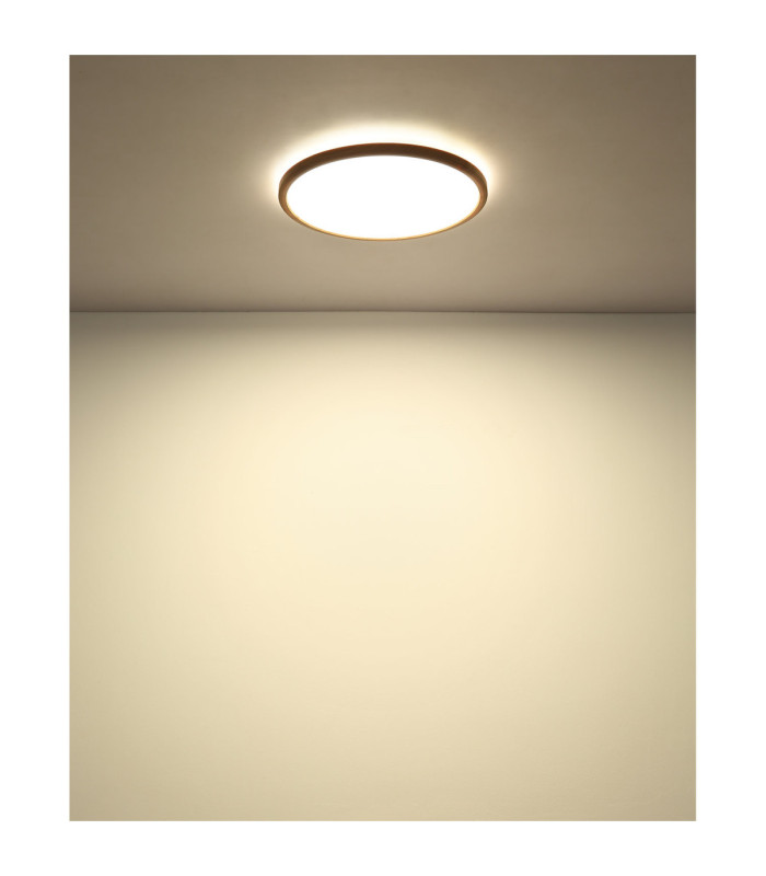 Sapana Round Integrated LED Panel Wood Look 3000K-8
