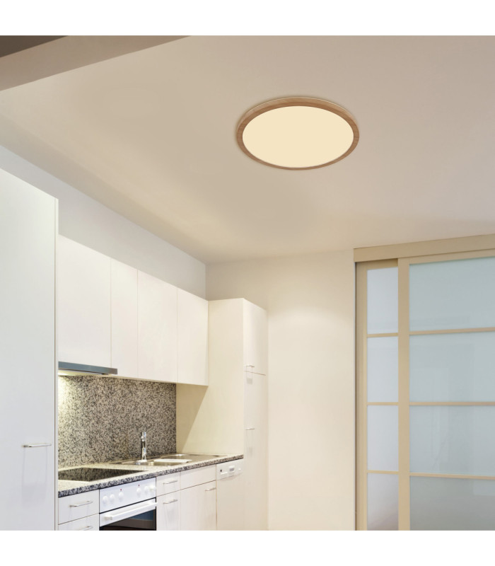 Sapana Round Integrated LED Panel Wood Look 3000K-9