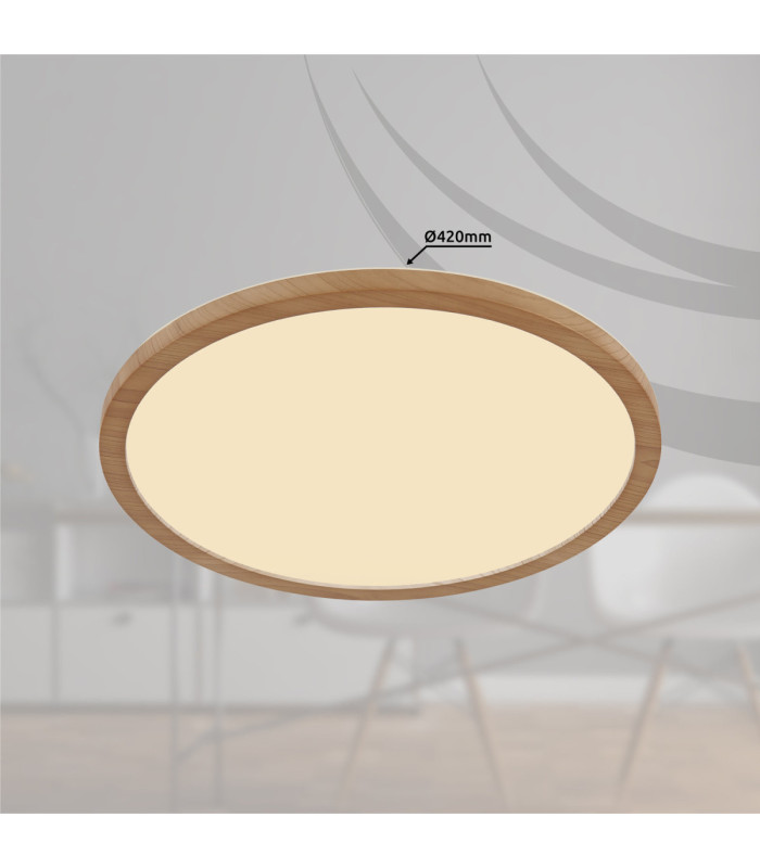 Sapana Round Integrated LED Panel Wood Look 3000K-12