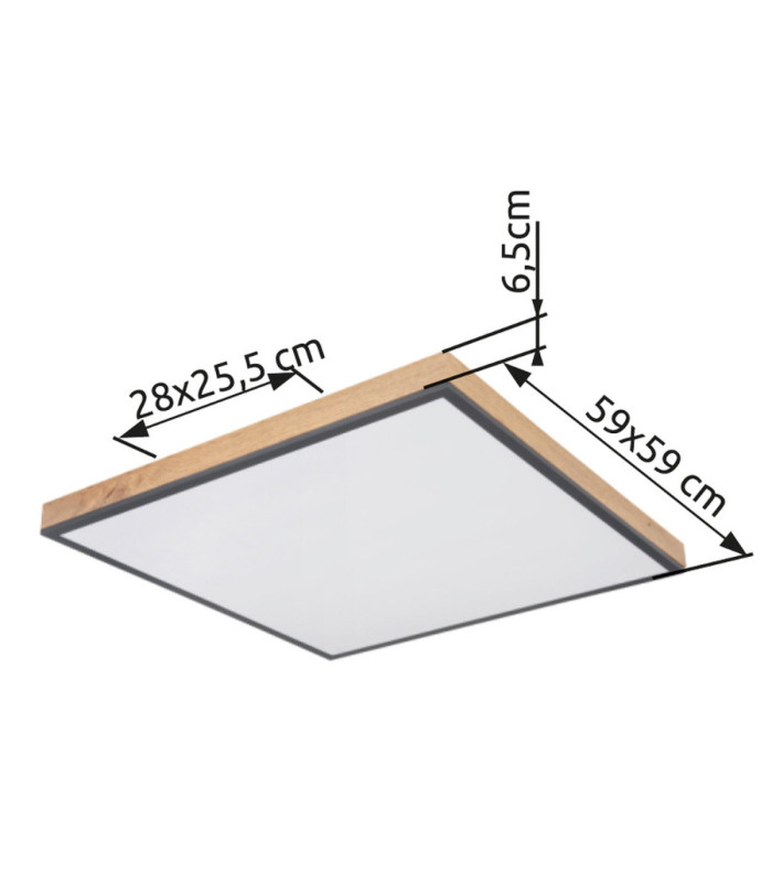 Doro Square 59cm Integrated LED Panel Graphite 3000K-10