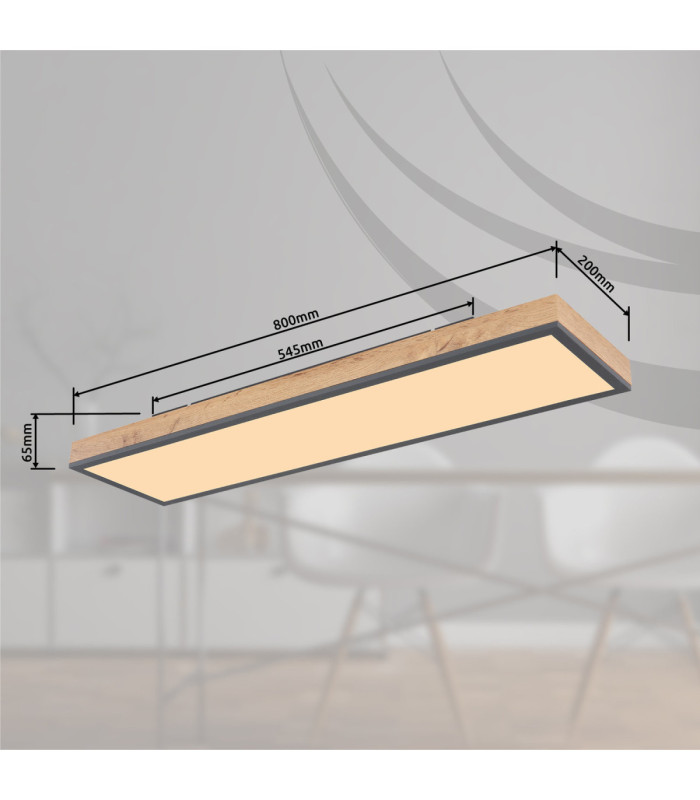 Doro Rectangle 80cm Integrated LED Panel Graphite 3000K-7