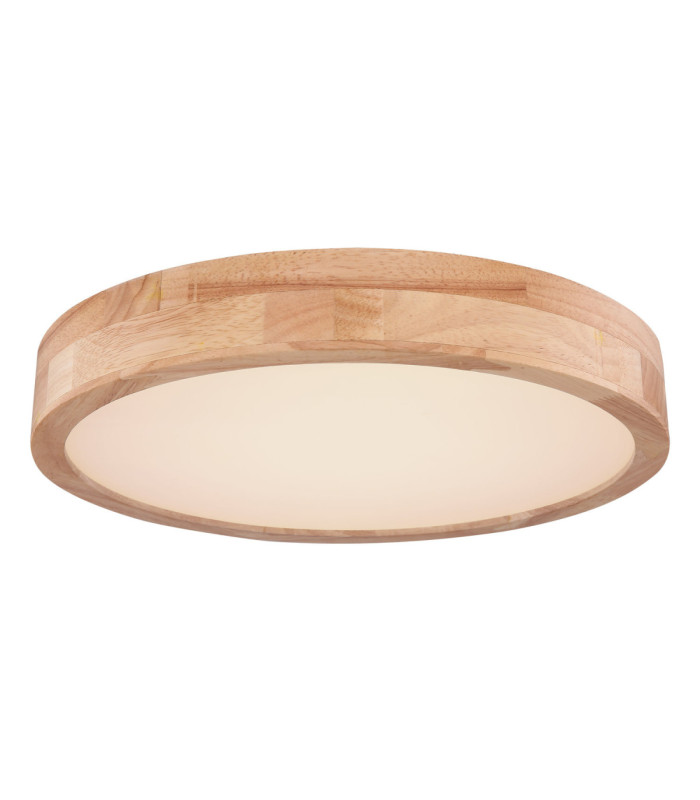 Rainer 40cm Round Integrated LED Flush Ceiling Light Wood Look 2700-6500K-1