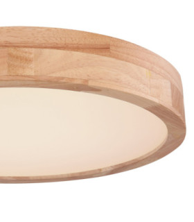 Rainer 40cm Round Integrated LED Flush Ceiling Light Wood Look 2700-6500K-3