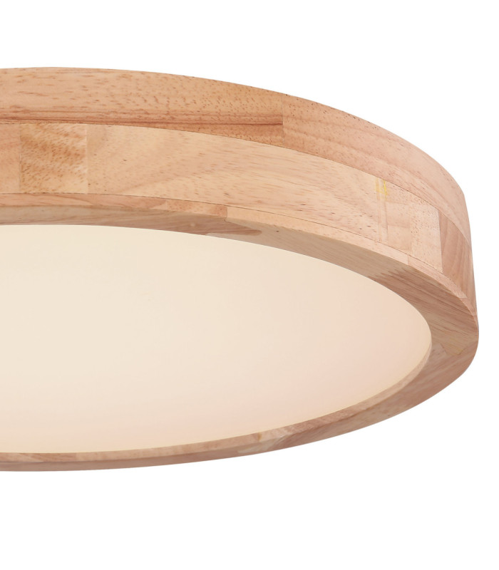 Rainer 40cm Round Integrated LED Flush Ceiling Light Wood Look 2700-6500K-3