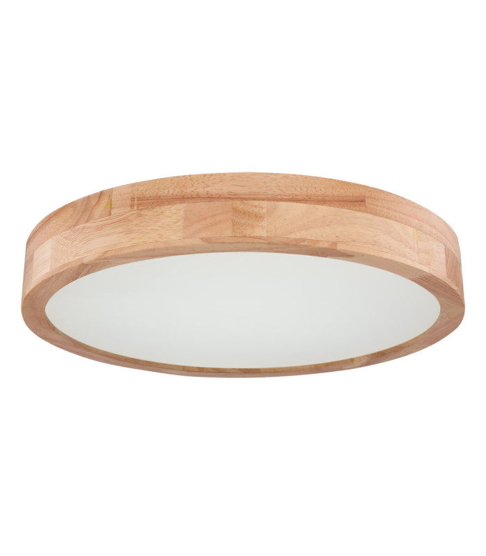 Rainer 40cm Round Integrated LED Flush Ceiling Light Wood Look 2700-6500K-5