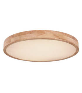 Rainer 60cm Round Integrated LED Flush Ceiling Light Wood Look 2700-6500K-1