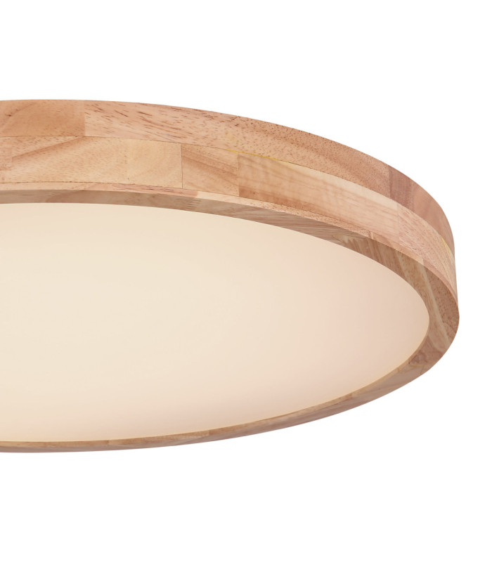 Rainer 60cm Round Integrated LED Flush Ceiling Light Wood Look 2700-6500K-3