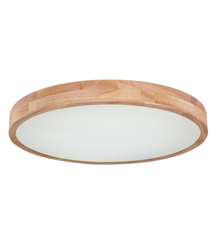 Rainer 60cm Round Integrated LED Flush Ceiling Light Wood Look 2700-6500K-5