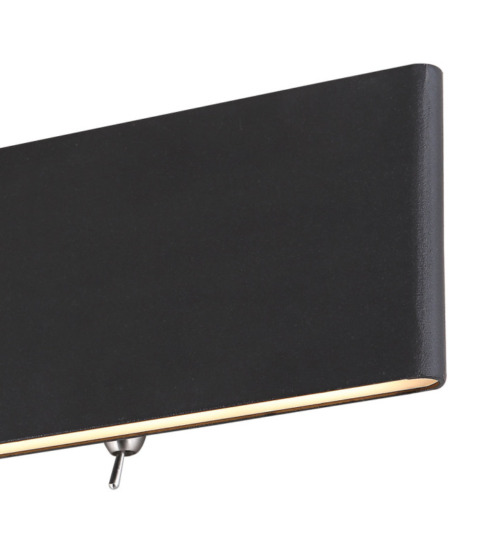 Siegfried 30cm Integrated LED Up & Down Wall Lamp Black 3000K-3
