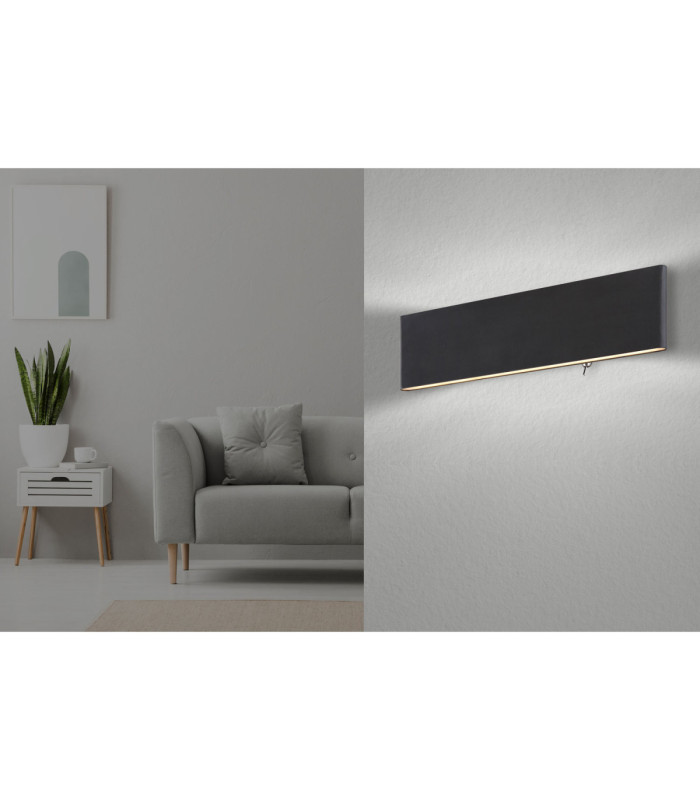 Siegfried 30cm Integrated LED Up & Down Wall Lamp Black 3000K-4