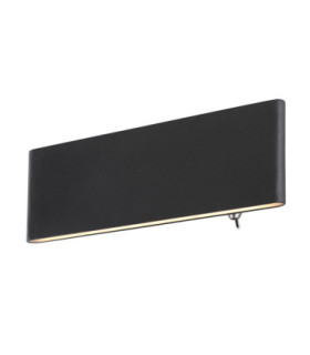 Siegfried 22cm Integrated LED Up & Down Wall Lamp Black 3000K-1