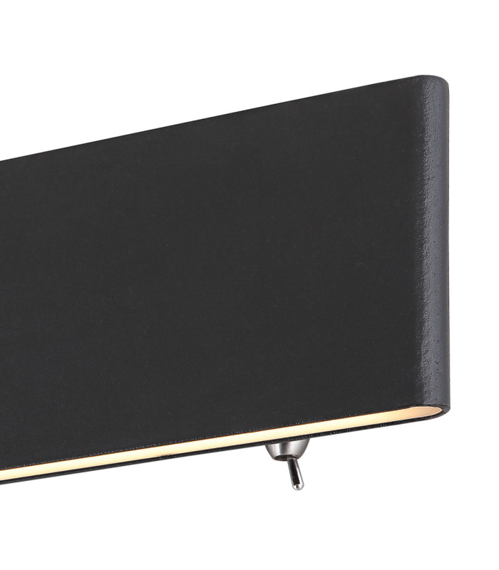 Siegfried 22cm Integrated LED Up & Down Wall Lamp Black 3000K-3