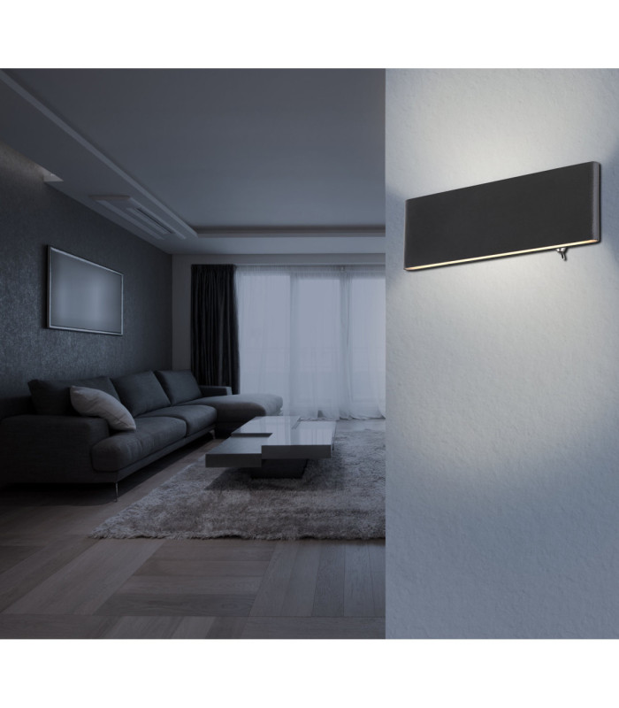 Siegfried 22cm Integrated LED Up & Down Wall Lamp Black 3000K-4