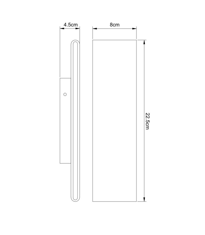 Siegfried 22cm Integrated LED Up & Down Wall Lamp Black 3000K-5