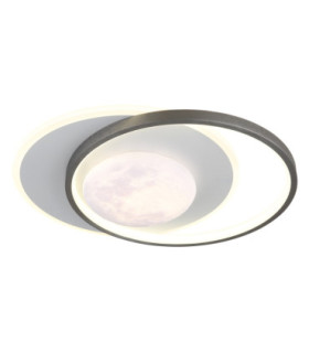 Moon Integrated Led Semi Flush Ceiling Light Matt Black 4000K-1