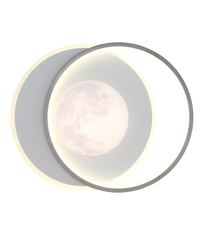 Moon Integrated Led Semi Flush Ceiling Light Matt Black 4000K-3