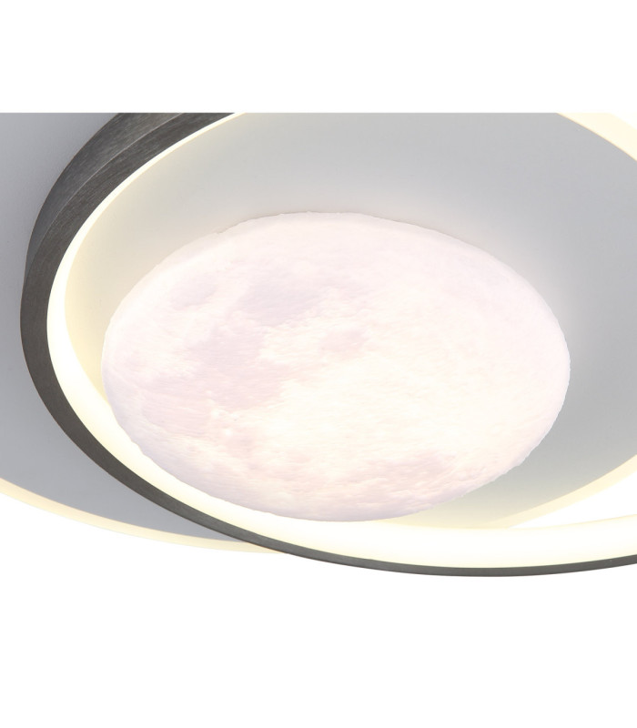 Moon Integrated Led Semi Flush Ceiling Light Matt Black 4000K-4
