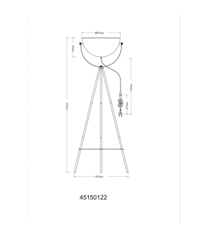 Timo Tripod Floor Lamp Sand Colour  1x E27-8
