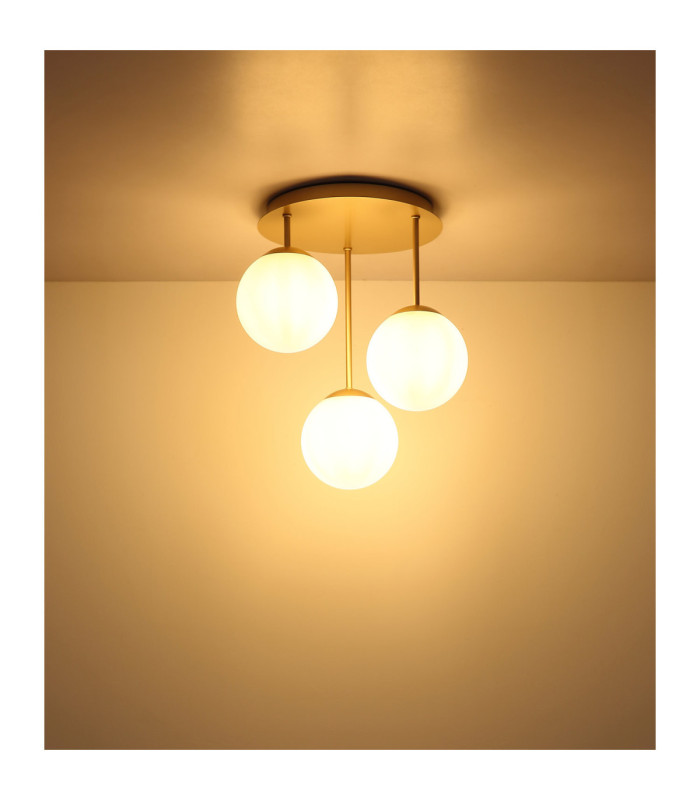 Harmon Globe Ceiling Light Matt Champagne Colour  3x E14-3