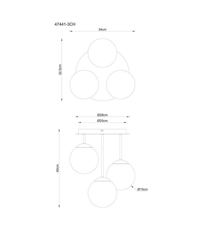 Harmon Globe Ceiling Light Matt Champagne Colour  3x E14-5