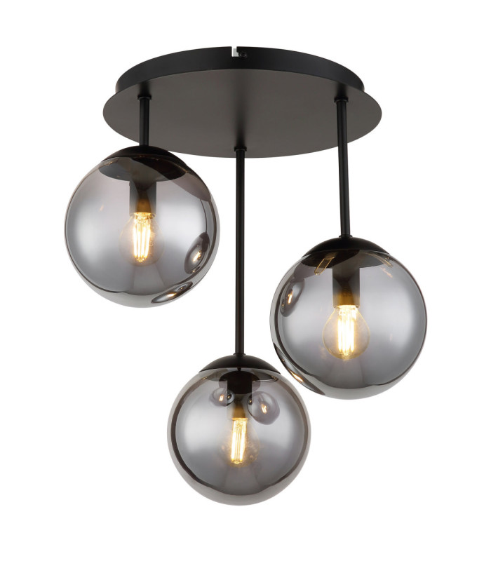 Harmon Globe Ceiling Light Matt Black 3x E14-1