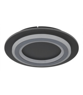 Jayden Integrated LED Decorative Flush Ceiling Light, Matt Black 3000-6500K