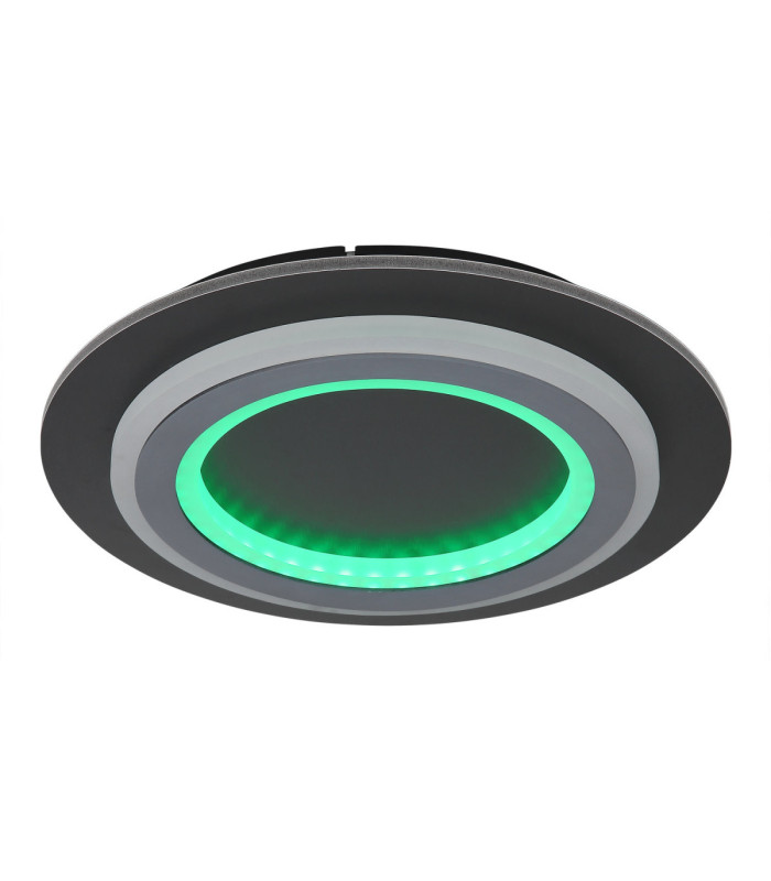 Jayden Integrated LED Decorative Flush Ceiling Light, Matt Black 3000-6500K