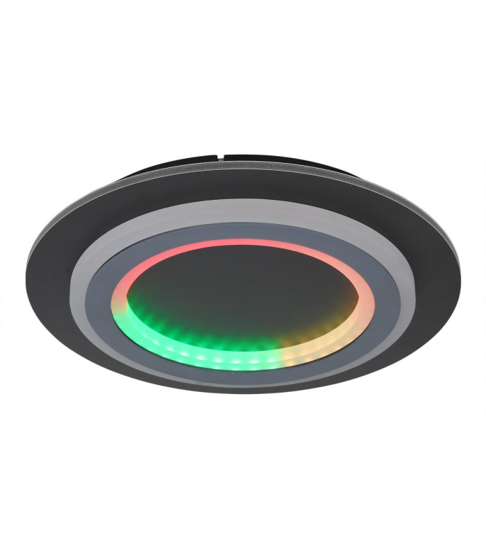 Jayden Integrated LED Decorative Flush Ceiling Light, Matt Black 3000-6500K