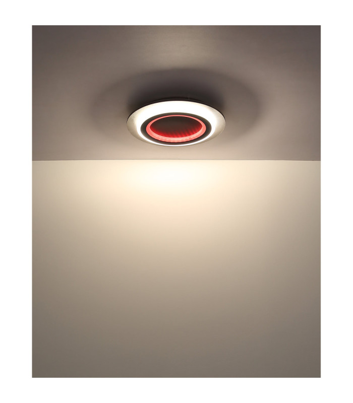 Jayden Integrated LED Decorative Flush Ceiling Light, Matt Black 3000-6500K