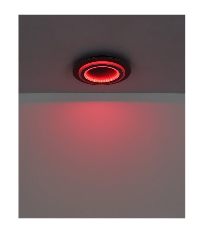 Jayden Integrated LED Decorative Flush Ceiling Light, Matt Black 3000-6500K